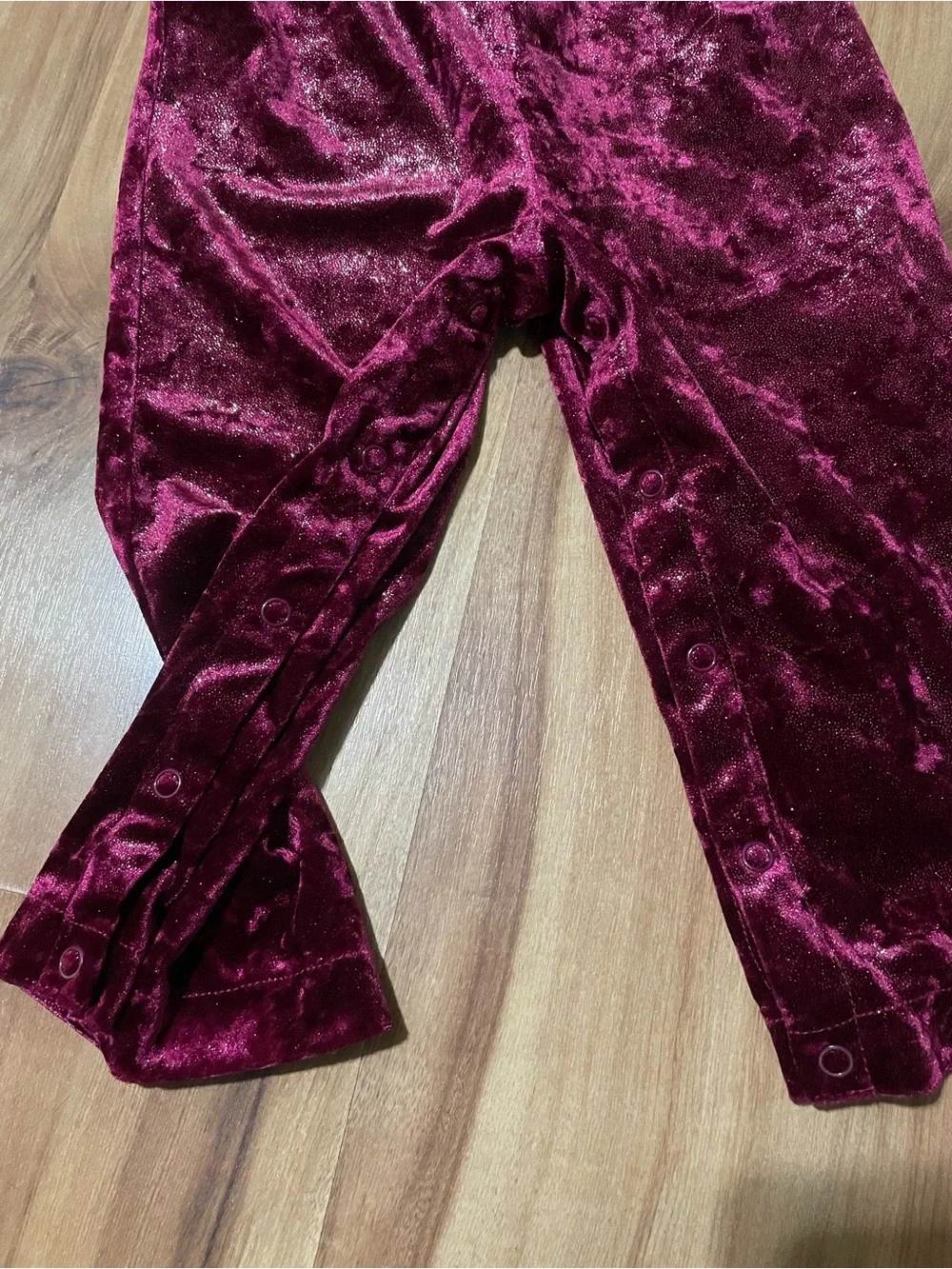 Genuine Kids OshKosh Baby Girl Burgundy Velvet Ruffle Jumpsuit 2T